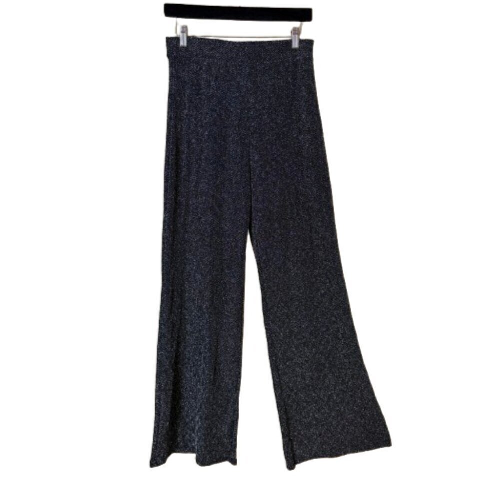 ZARA TRAFALUC Metallic Thread Wide Leg Pants Size Medium